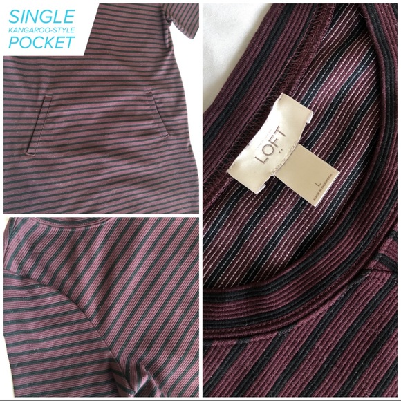 LOFT Burgundy Striped Dress - Picture 2 of 2
